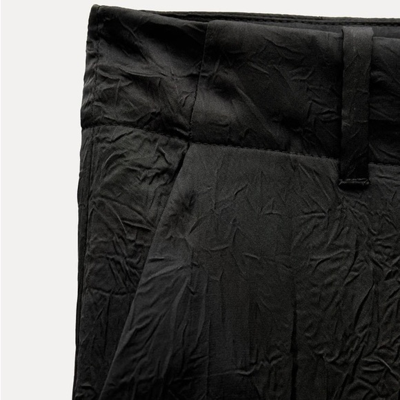 NWT ZARA ZW COLLECTION FEATHERS SHIRT & SATIN EFFECT CRINKLE PANTS - Picture 15 of 16